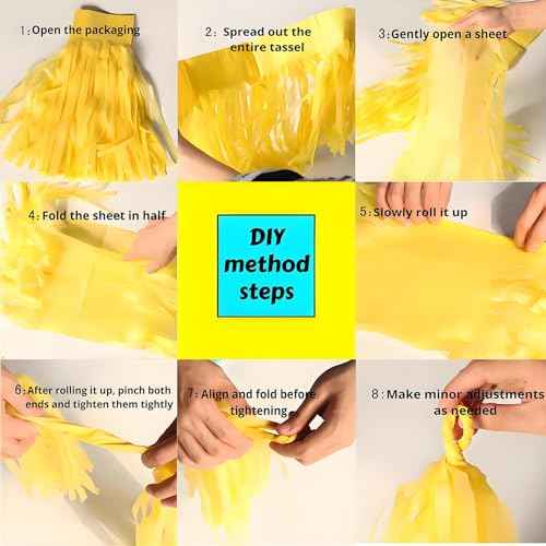 Hot Pink Orange and Pink Tassel 30Pcs Tissue Paper Tassels Garland DIY Hanging Paper for Birthday,Baby Shower,Party Decoration