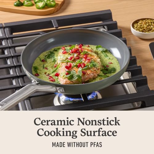 Calphalon Ceramic Nonstick Frying Pan Set 8 & 10 Inch Silver Ash Kitchen Cookware