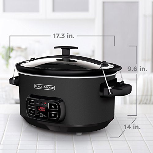 Black+Decker 7-Quart Chalkboard Slow Cooker - Standard Model with Lid Holder and 3 Settings