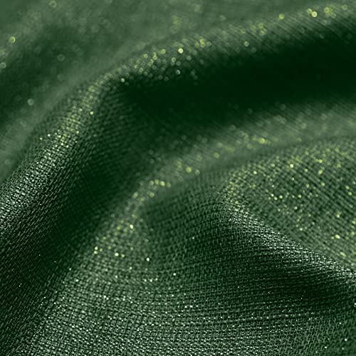 52x84 in Green and Gold Curtains 2 Panels Grommet Semi-Sheer Glitter Sparkle