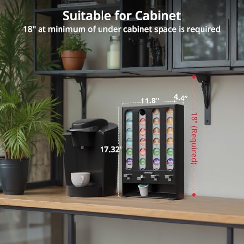 Coffee Pod Dispenser Stand for 28 K Cups - Black Vending-Style Organizer