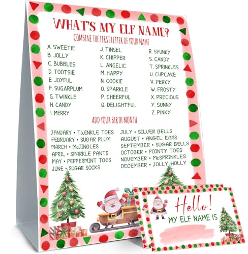 BirtDerr Christmas Elf Name Game Party Kit - Christmas 001