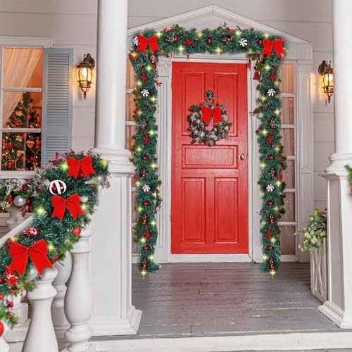 12Pcs Red Velvet Bows Christmas Tree Decorations,6 Inch Xmas Ornaments for Tree Home Party Front Door Wreath Holiday Indoor Inside Decor