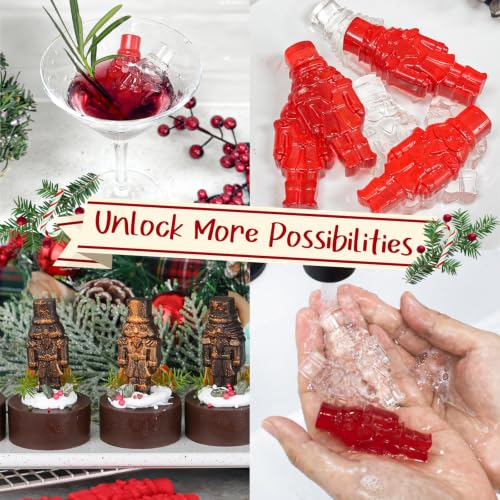 Webake Nutcracker Silicone Mold 2-Pack Christmas Soldier Shape for Chocolate Candy & Ice