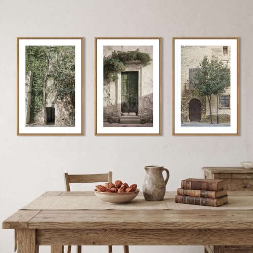 Vintage Italy City Landscape Wall Art Set - 16x24 Inches, Framed Canvas