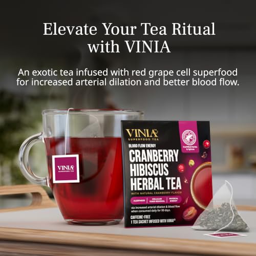 Cranberry Hibiscus Herbal Tea with Resveratrol - Blood Flow Support, 30 Tea Bags (Variation of THIS listing)