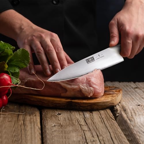 8-Inch Japanese High Carbon Steel Chef's Knife - Ultra Sharp, Non-Slip Handle