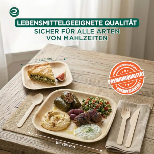 ECO SOUL 7 & 10 Inch Disposable Bamboo Bundle Plates (50 Pack)