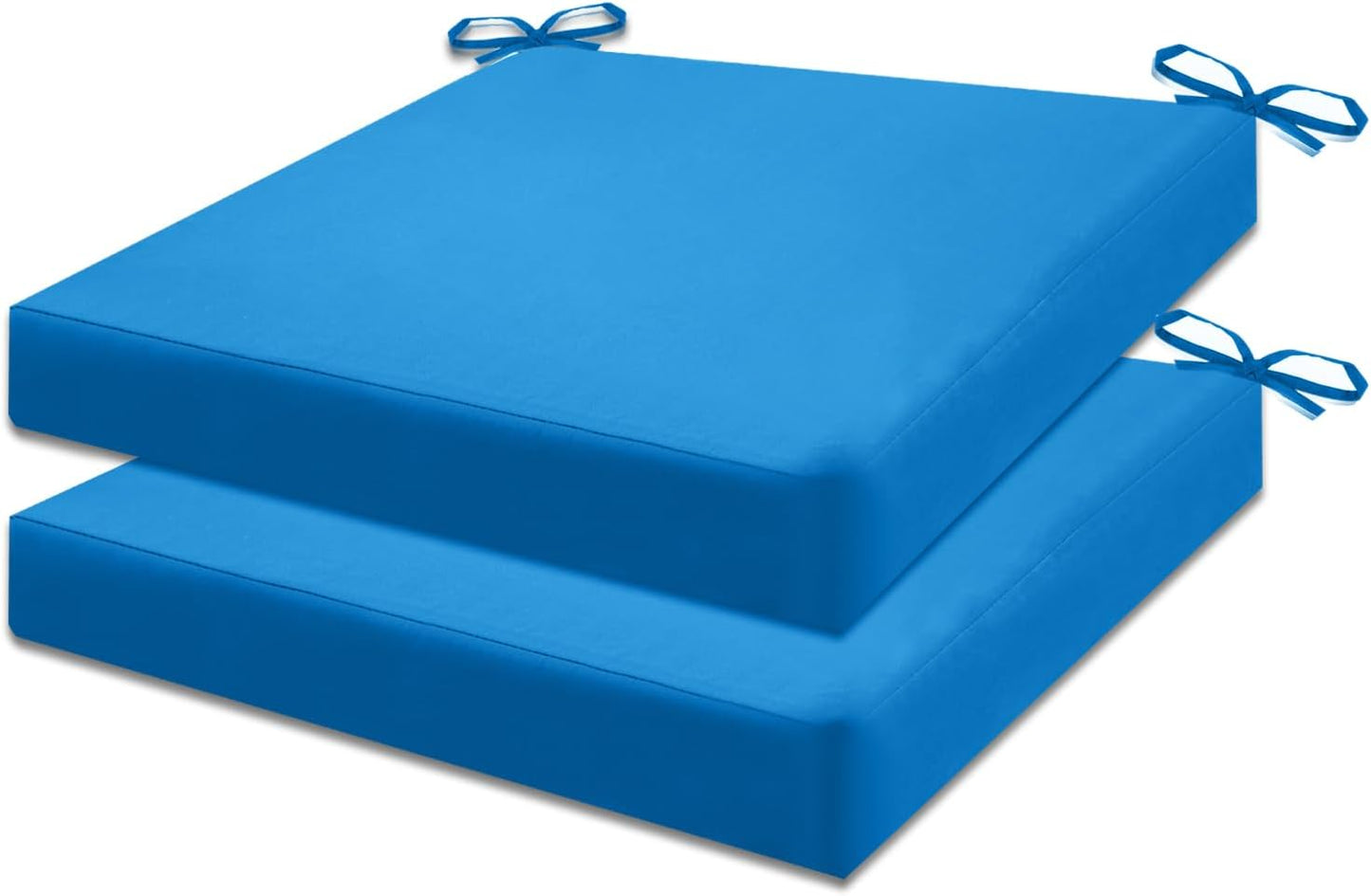 Skiennix Outdoor Seat Cushion Set - Water-Resistant & Fade-Resistant, 19 x 19 in, 2PC with Removable Cover & Adjustable Straps