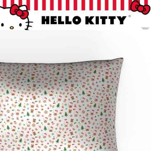 Collectibles Hello Kitty Santa Holiday Christmas Beauty Silky Satin Standard Pillowcase Cover 20x30 for Hair and Skin, (Officially Licensed Product) by Franco
