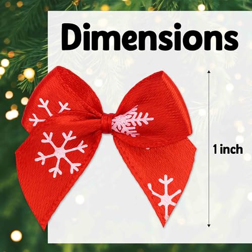 Gift Boutique 200PCS Christmas Mini Ribbons Bows Red Green White Tiny Twist Tie Bow DIY Sewing Crafts Handmade Xmas Holiday Party Gifts Decor Supplies