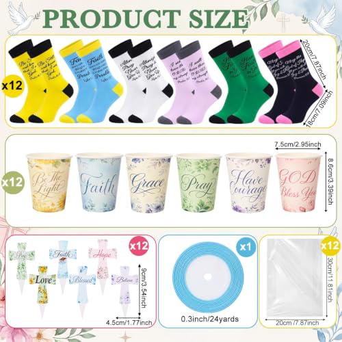 Christian Cupcake Socks Gift Set 12 Pairs Faith-Inspired Inspirational Design for Women - Bulk Religious Socks