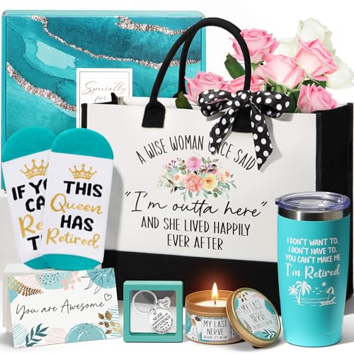 Retirement Gifts for Women 2026 - Coworker Teacher Nurse Boss Mom Grandma - Tote Bag & Tumbler - Variation: Retirement