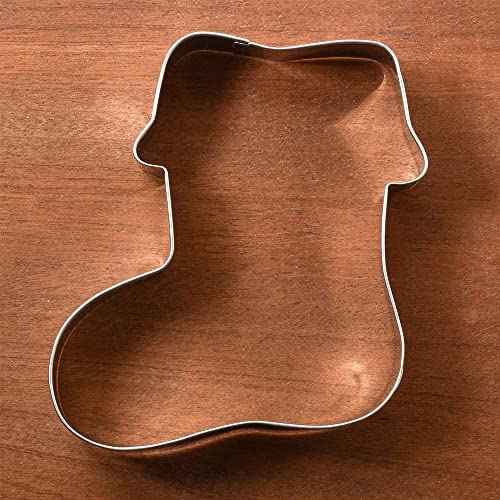 LILIAO Christmas Stocking Cookie Cutter, 4.1 inches, Stainless Steel, by J.Cookies