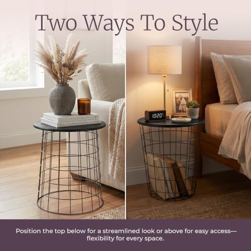 Lavish Home Black Nesting End Tables Set of 2 – Stylish Living Room Side Tables