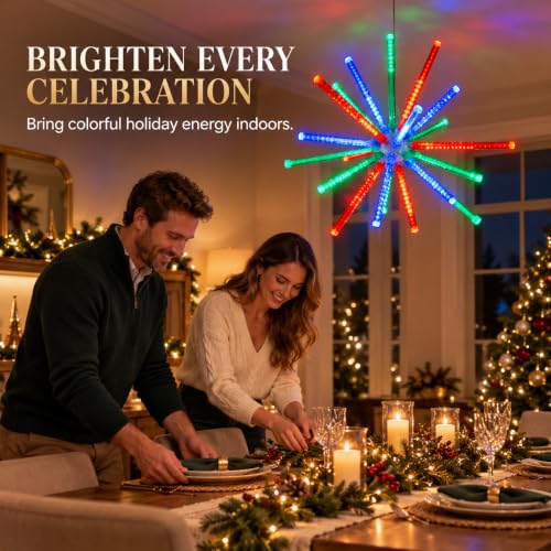 336 LED Meteor Burst Starburst 28 in Multicolor, Holiday Lights