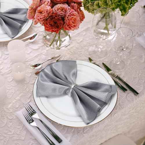 KPOSIYA Napkin Rings Set of 8, Metal Silver Napkin Rings Bulk for Table Settings, D-Shape Napkin Holders Rings for Dinner Table Decor, Easter, Fall,Thanksgiving, Christmas, Party,£¨Silver 8 pcs£©