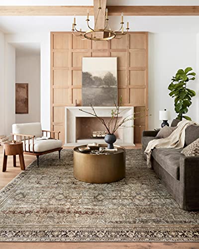 Loloi Layla Olive Charcoal 5' x 7'6" Area Rug - Traditional Boho Design