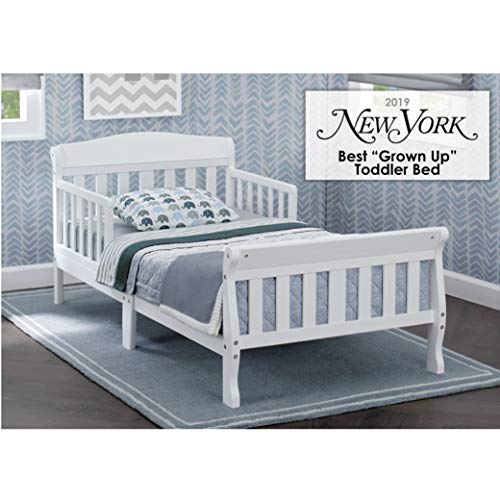 Delta Children Canton Toddler Bed White - Fits Full-Size Mattress, Safe & Sturdy