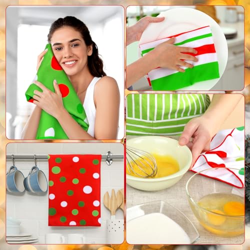 Christmas Hand Towels 6-Pack 23.5x16 in Lime Green Microfiber Kitchen & Bath