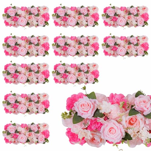 Pink Wedding Arch Decorations 10 Pack - 20.47 Inch Faux Silk Flowers