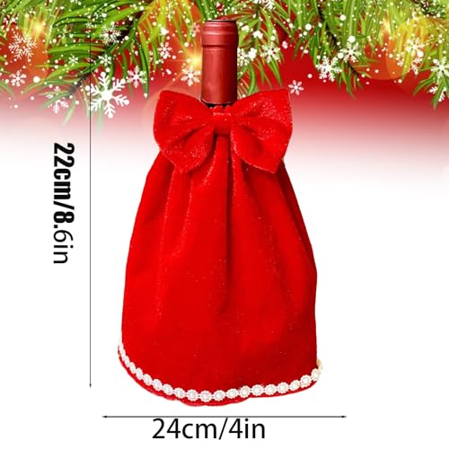 Red Velvet Wine Bottle Cover for Christmas Valentine's Day Party Decor