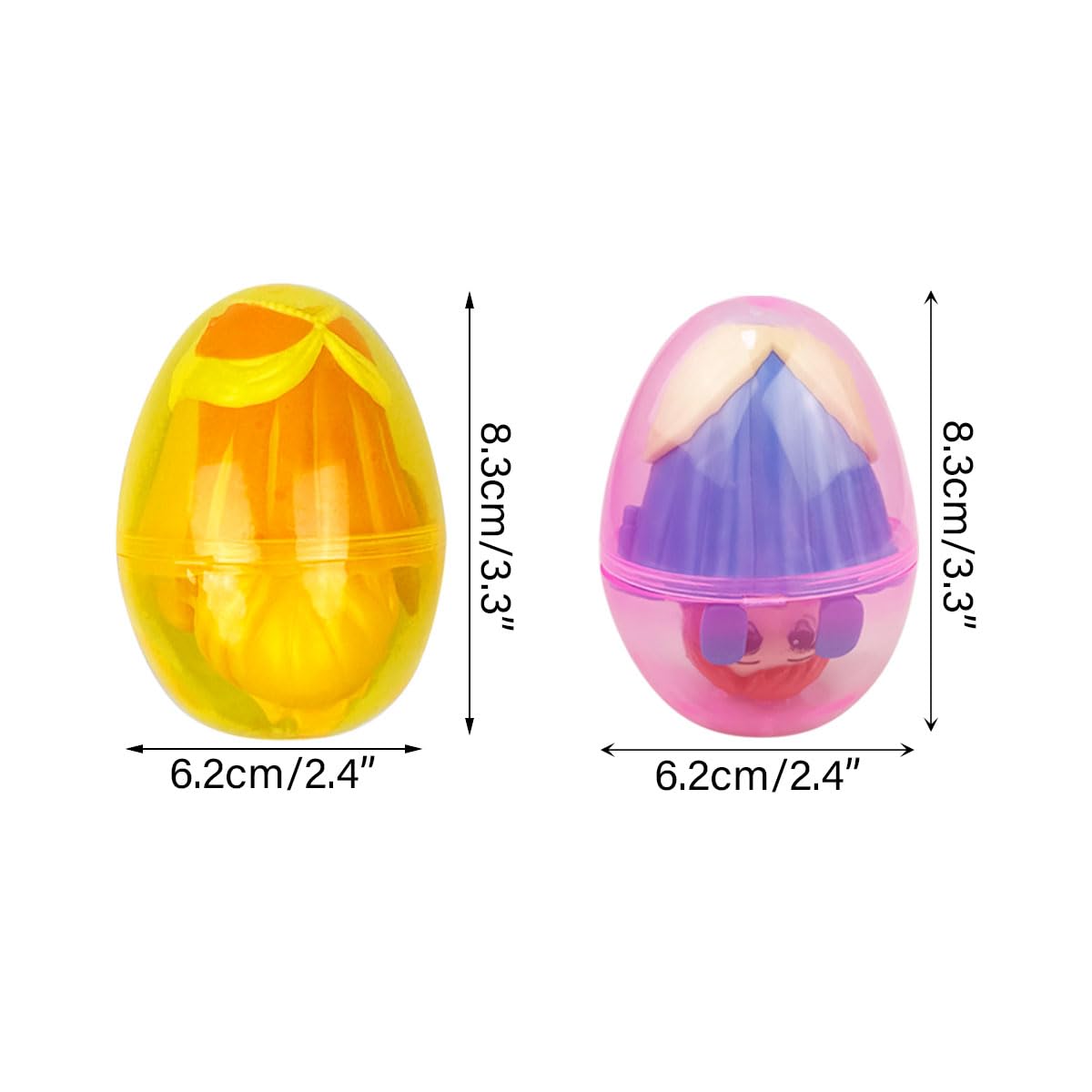 Pinkiwine 8 Pack Prefilled Easter Eggs Princess Deformation Egg Toys for Kids Boys Girls Easter Basket Stuffers Gifts Party Favors