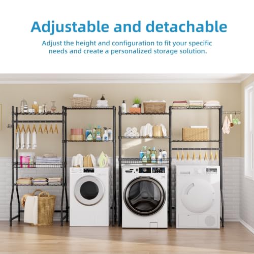 Laundry Organizer Shelf for Washer and Dryer Storage - Space Saving Multi-Functional Rack