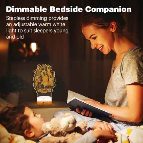 Music Girls Singer 3D Night Light 16 Colors Changing Remote Cracked Base Control Taylor Girly Figure Illusion Led Lamp for Fans/Girls/Boys/Kids/Gifts for Christmas Birthday