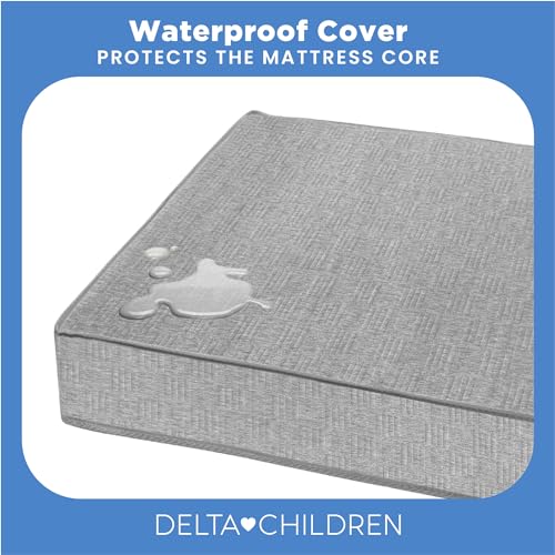 Grey Dual Sided Baby Crib Mattress - Waterproof, CertiPUR-US, Made in USA