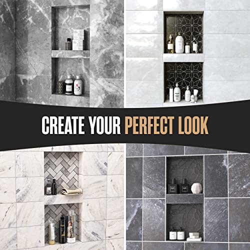 Shower Niche Insert Tile Ready 12x28 Inches Prefab Wall Box for Shower Storage - Houseables