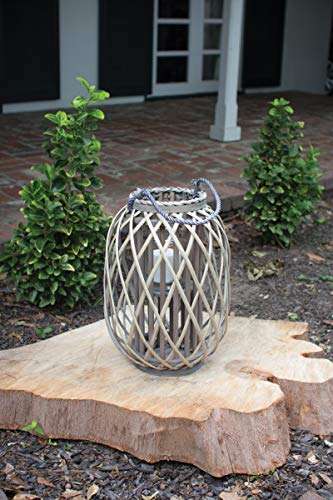 Kalalou Grey Willow Lantern 11-inch Indoor Decorative Light