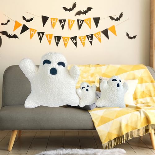 15.7 Inch Halloween Ghost Pillows, Ghost Plush Toy Halloween Decor, Ghost Spooky Pillows, Cute Soft Halloween Party Decoration Pillow, Spooky Home Decorations.