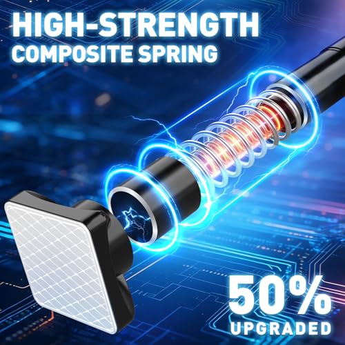 SUNALLY Adjustable Room Divider Tension Curtain Rod 32-200in Black - 200" W x 120" H