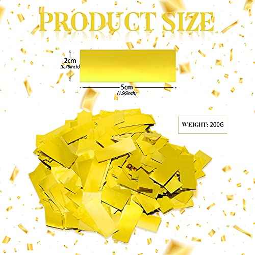 Sumind 200 Grams Gold Silver Large Metallic Confetti Rose Glitter Throwable Table Scatter Foil Confetti for Christmas Birthday Party Baby Shower Graduation Wedding Celebrations(Gold)
