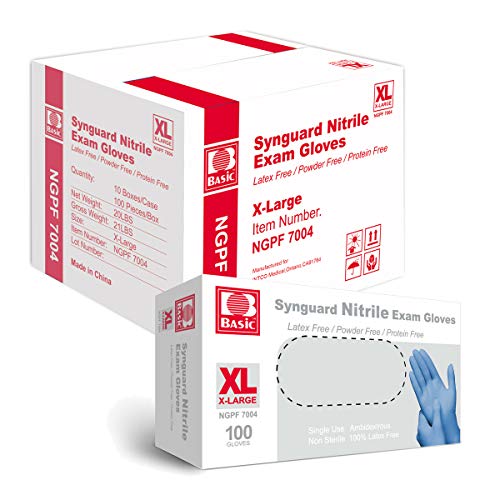 Intco 1000 Count Blue Medical Nitrile Exam Gloves - Disposable Gloves for Medical Use