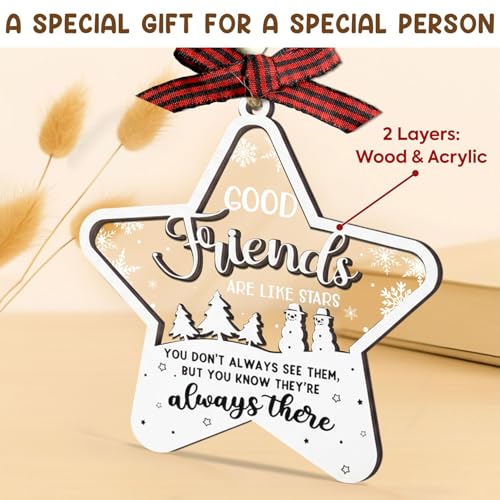 HANATOCA Star Friends Friendship Christmas Ornament for Women - Bestie Gift
