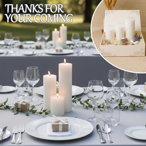 White Pillar Candle Set - 36 Bulk Candles with Flat-Top Design 2x3/4/6 Inch - Dripless & Smokeless for Weddings, Home Decor