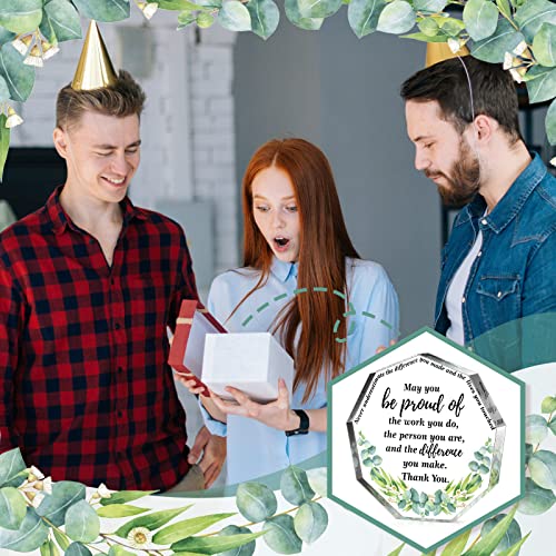 Yinder Nonagon Eucalyptus Acrylic Thank You Gifts for Coworkers, Appreciation Keepsake