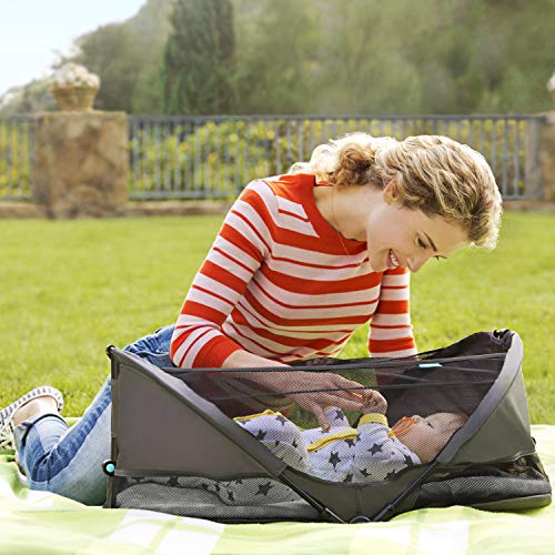 Baby Travel Pod - Portable Infant Cocoon for Flying and Car Trips, Grey