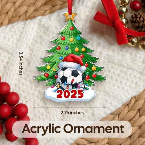 NewEleven Soccer Ornament 2025 - Soccer Gifts for Girls, Men, Women - Soccer Ornaments for Christmas Tree Gift from Friend, Family - Christmas Ornaments