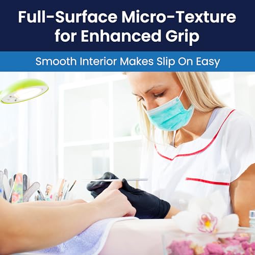 Small Case of 1000 Black Latex Disposable Gloves - Powder-Free, Textured, Medical & Tattoo Use