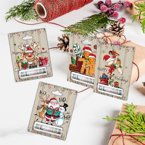 Mczan 16 Christmas Money Holder Cards – 16 Assorted Ornaments, Includes Plastic Domes