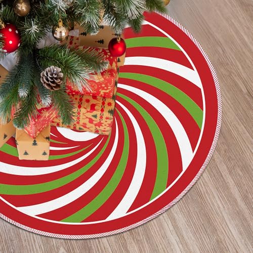 VRW Red and Green Christmas Tree Skirt 36 Inch Holiday Decor for Home & Parties