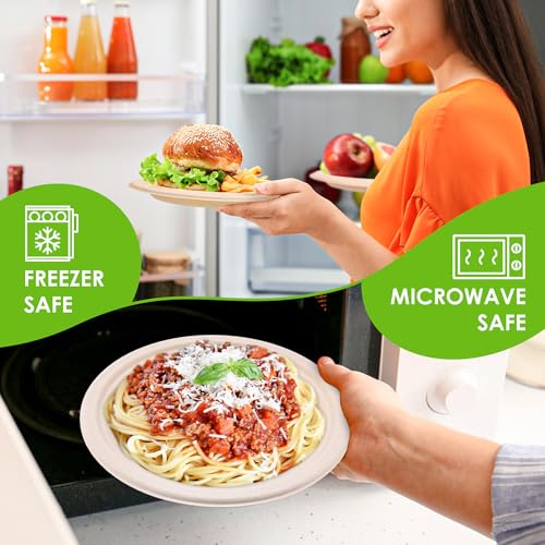 Disposable Paper Plate Set - Compostable Eco-Friendly Dinnerware for Parties & Camping - Brown, 400PCS