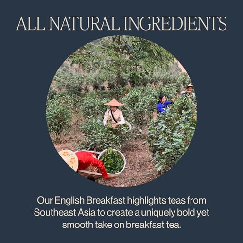 Rishi Tea Organic English Breakfast Black Tea Bags, 50 Count - Caffeinated