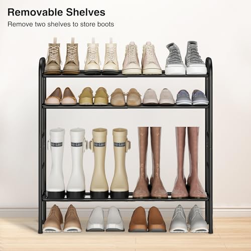Expandable Shoe Rack 5-Tier Black - Adjustable Closet Storage Organizer