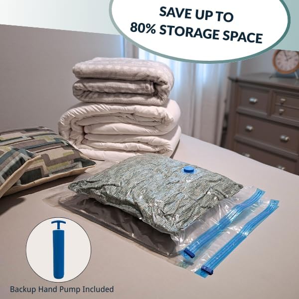 Skiennix 10 XL Jumbo Vacuum Storage Bags - Extra Large Compression Space Saver for Bedding & Clothing