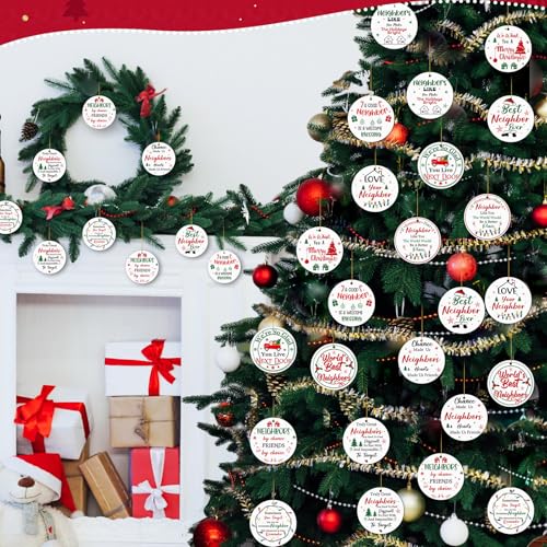 Vercraft 36Pcs Neighbor Gifts Christmas Ornaments 12 Best Neighbor Ornament - Neighbors Variation
