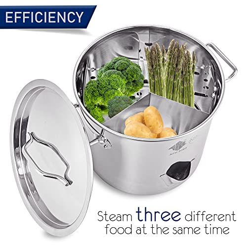 20QT Stainless Steel Tamale Steamer Pot with Easy-fill Water Spout - 5 Gallon
